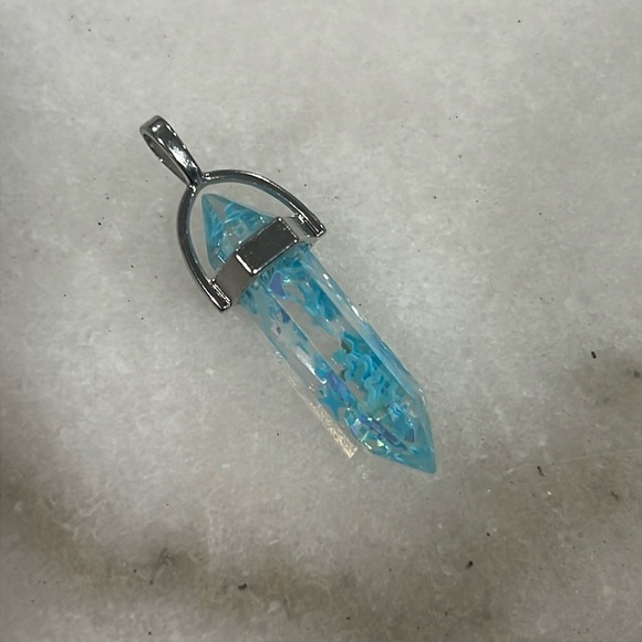 Luminous Confetti Resin Crystal Shard Necklace - Picture 2 of 5